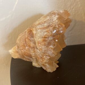🐻 💎 Crystal Cluster Carved Bear – Golden Quartz Double Sided Carving